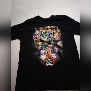 WWE IS COMING HOME WRESTLING SHIRT SIZE LARGE TEE BLACK JOHN CENA TOUR